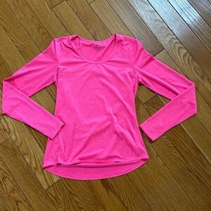 Athleta Pink Fitted Long Sleeve Tee